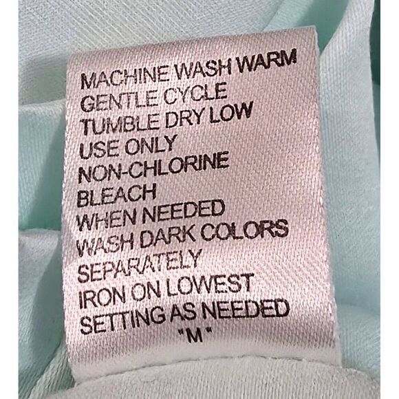 Vintage Womens Light Blue Embroidered Long Sleeve Nightgown With Lace & Button - Picture 9 of 9